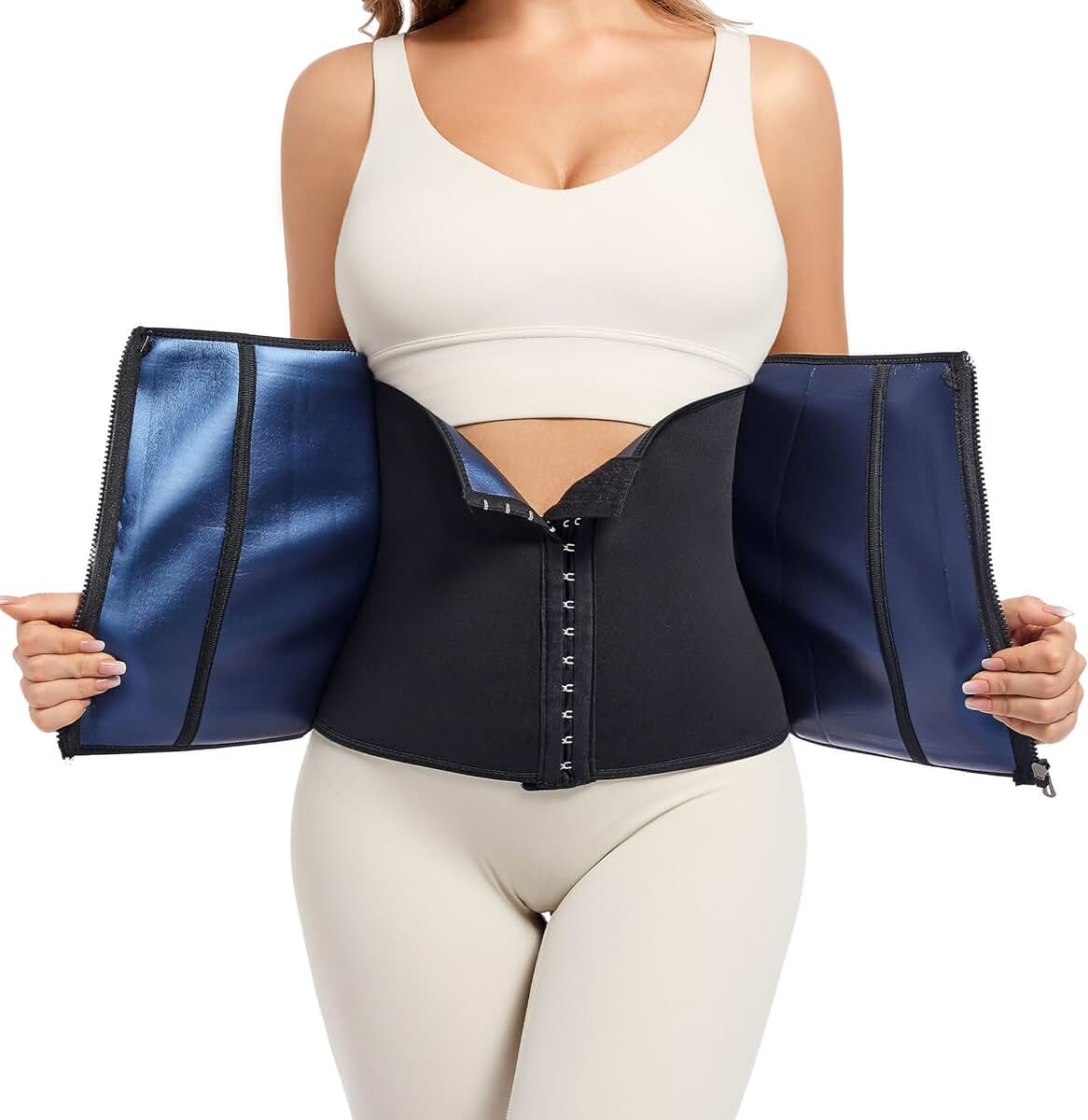 Пояс корсет с крючками и молнией с эффектом сауны